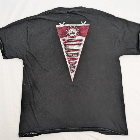 Alabama Crimson Tide Champion Pennant Flag Mens Black Tshirt Size Large - Picture 3 of 9